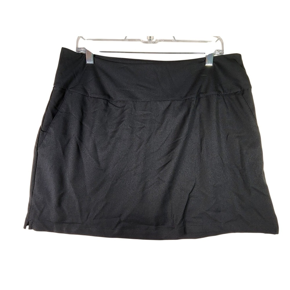 Adidas Womens Large Black Athletic Tennis Golf Skort Pockets